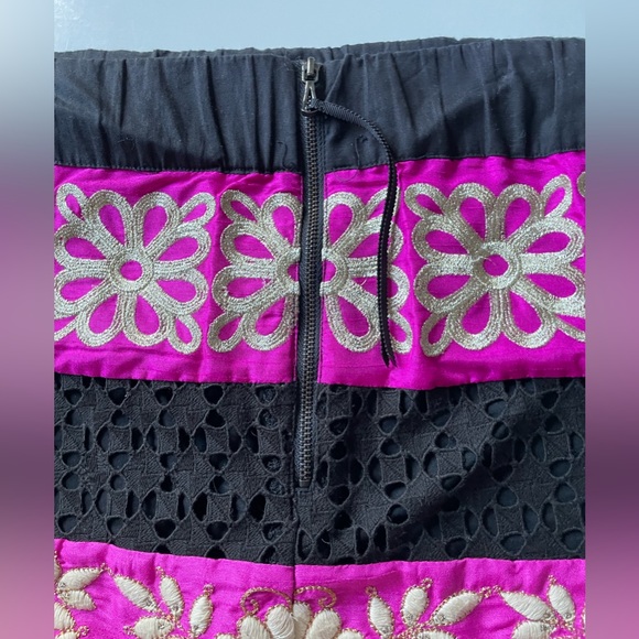 Anthropologie Leifsdottir Catrina Embroidered Embellished Pom Pom Pencil Skirt - Picture 7 of 10